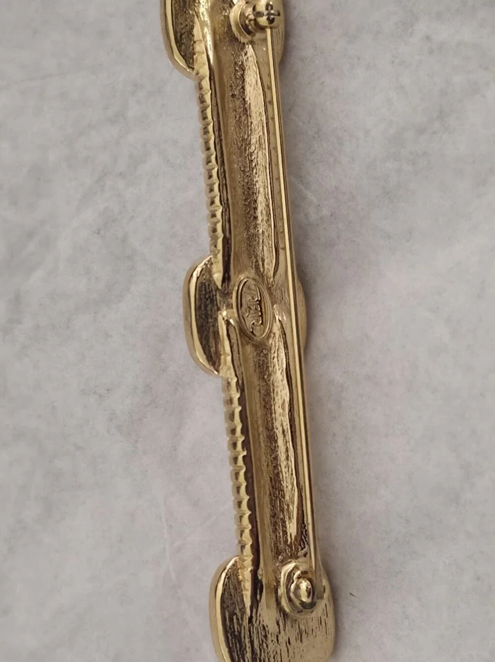 Vintage Gold-Tone Brooch with Gradient Pink Cabochons